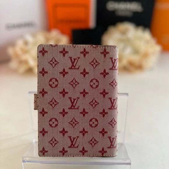 AUTH Louis Vuitton LV Diary Agenda PM Red Pink Monogram Mini Lin With Inserts! - Picture 3 of 8